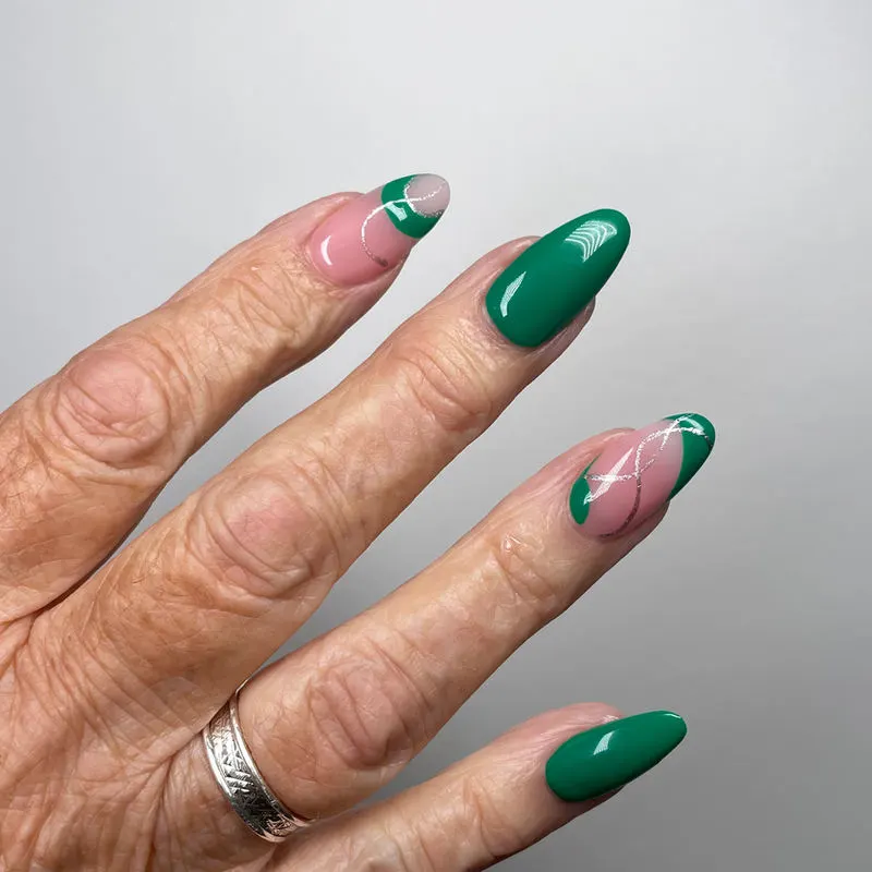 Emerald green with French accents