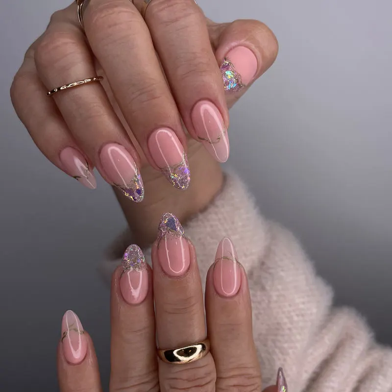 Pink French with gems